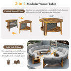 12-Person Outdoor Sectional Sofa Set with Waterproof Cushions