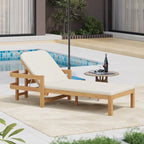 Christopher Knight Home- Cart Outdoor Acacia Wood Adjustable Chaise Lounge