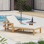 Christopher Knight Home- Cart Outdoor Acacia Wood Adjustable Chaise Lounge