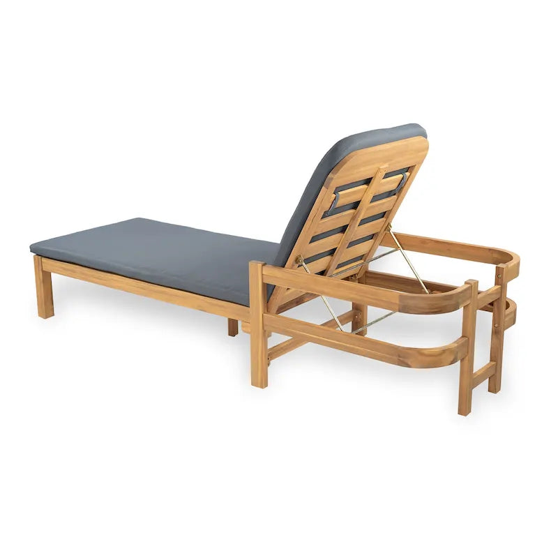 Christopher Knight Home- Cart Outdoor Acacia Wood Adjustable Chaise Lounge