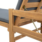 Christopher Knight Home- Cart Outdoor Acacia Wood Adjustable Chaise Lounge