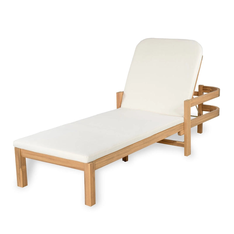 Christopher Knight Home- Cart Outdoor Acacia Wood Adjustable Chaise Lounge