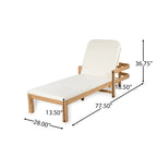 Christopher Knight Home- Cart Outdoor Acacia Wood Adjustable Chaise Lounge