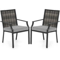 Costway Patio Wicker Chairs Set of 2/4 Stackable Rattan Armchairs with