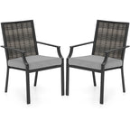 Costway Patio Wicker Chairs Set of 2/4 Stackable Rattan Armchairs with