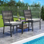 Costway Patio Wicker Chairs Set of 2/4 Stackable Rattan Armchairs with