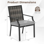 Costway Patio Wicker Chairs Set of 2/4 Stackable Rattan Armchairs with