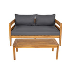 Christopher Knight Home- Jackson Curved Acacia Wood Outdoor 4 Piece Chat Set