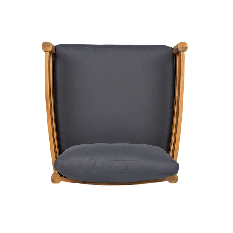 Christopher Knight Home- Jackson Curved Acacia Wood Outdoor 4 Piece Chat Set