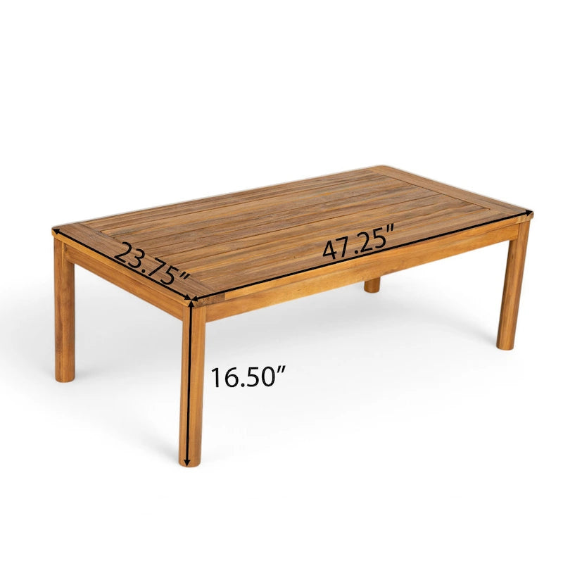 Christopher Knight Home- Jackson Curved Acacia Wood Outdoor 4 Piece Chat Set