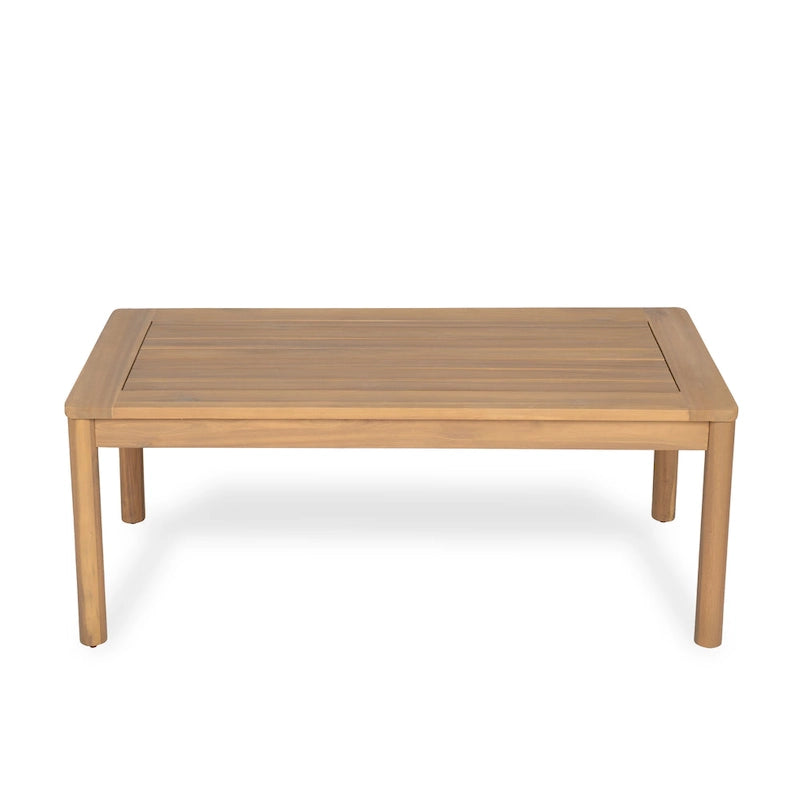 Christopher Knight Home- Jackson Curved Acacia Wood Outdoor 4 Piece Chat Set