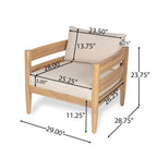 Christopher Knight Home- Jackson Curved Acacia Wood Outdoor 4 Piece Chat Set