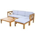 Five-Piece Outdoor Patio Sectional Sofa Set With Cushions For Backyard Seating