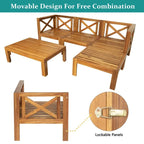 Five-Piece Outdoor Patio Sectional Sofa Set With Cushions For Backyard Seating