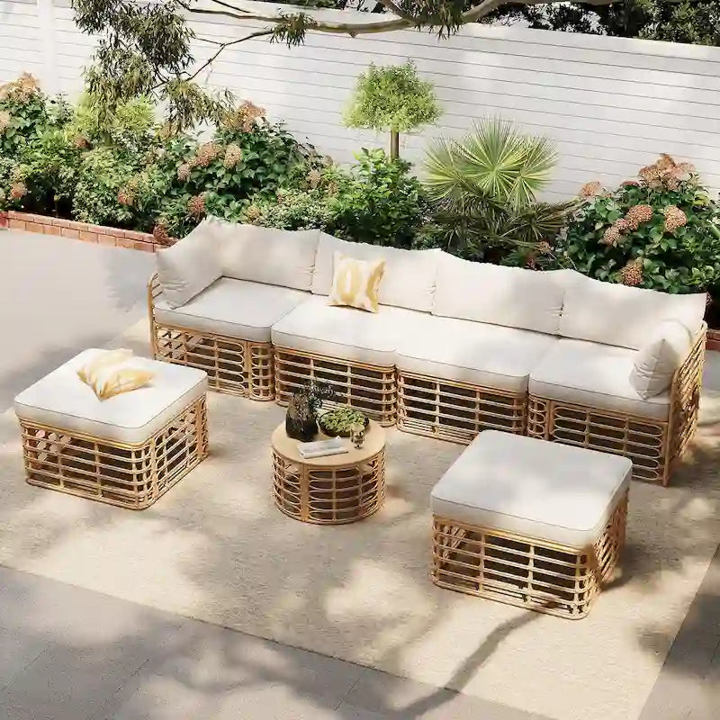 7 Pieces Outdoor Sectional Sofa Set