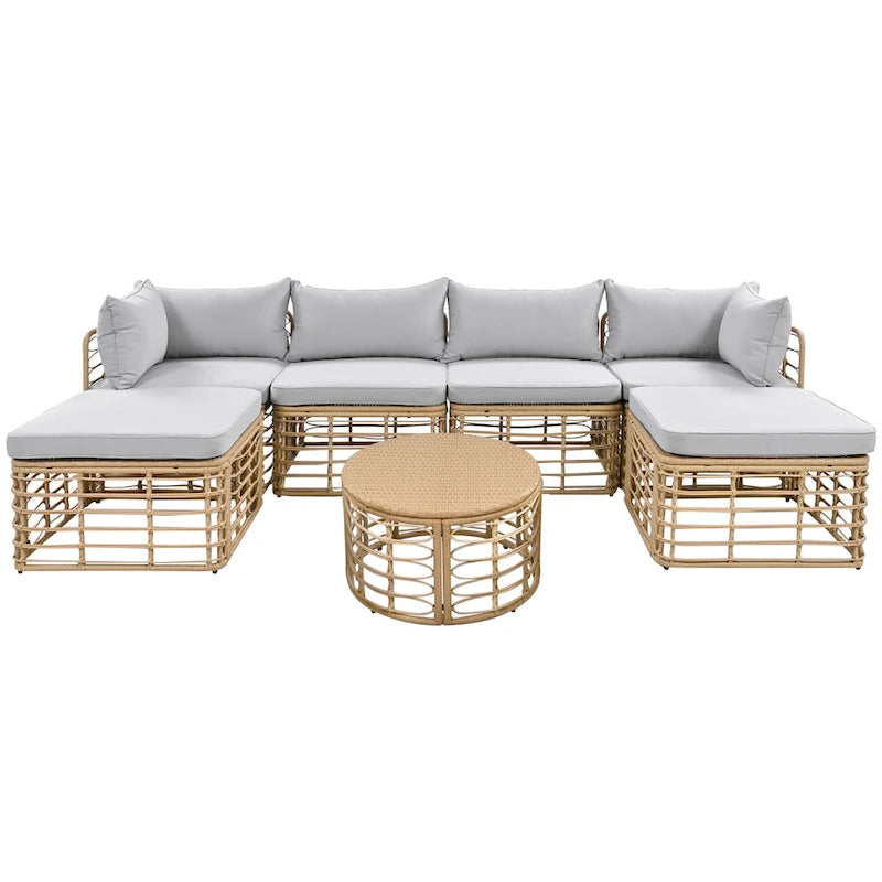 7 Pieces Outdoor Sectional Sofa Set