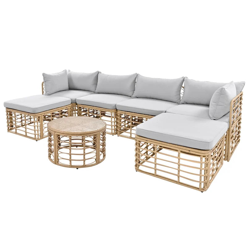 7 Pieces Outdoor Sectional Sofa Set
