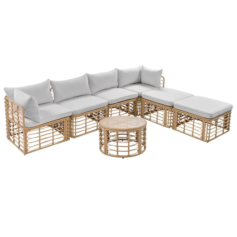 7 Pieces Outdoor Sectional Sofa Set