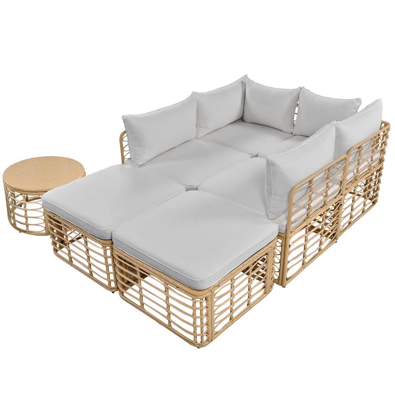 7 Pieces Outdoor Sectional Sofa Set