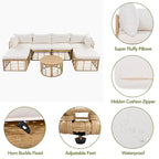 7 Pieces Outdoor Sectional Sofa Set