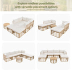 7 Pieces Outdoor Sectional Sofa Set