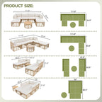 7 Pieces Outdoor Sectional Sofa Set