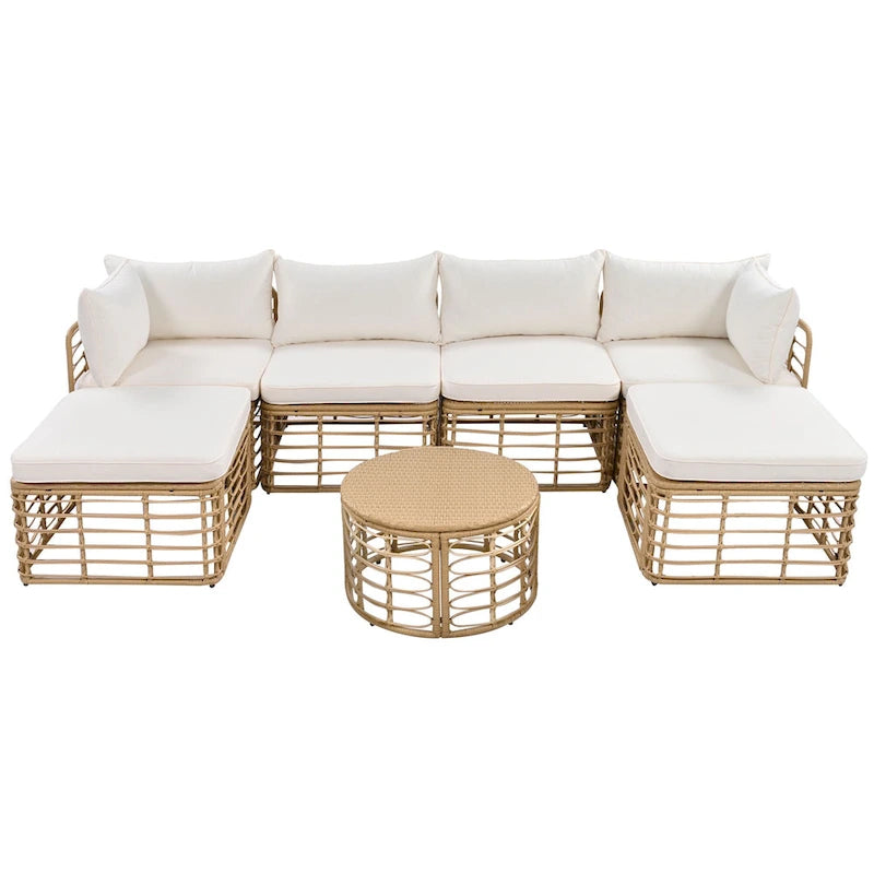 7 Pieces Outdoor Sectional Sofa Set