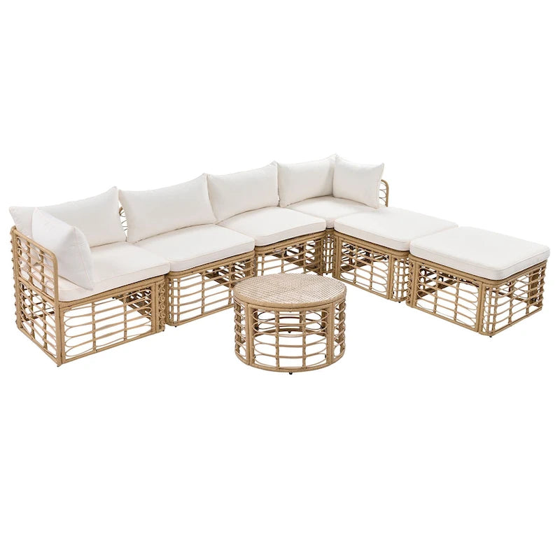 7 Pieces Outdoor Sectional Sofa Set