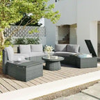 10-Piece Modular Half-Circular Outdoor Sectional Sofa In PE Rattan Wicker