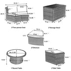 10-Piece Modular Half-Circular Outdoor Sectional Sofa In PE Rattan Wicker