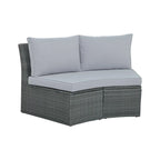10-Piece Modular Half-Circular Outdoor Sectional Sofa In PE Rattan Wicker