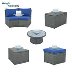 10-Piece Modular Half-Circular Outdoor Sectional Sofa In PE Rattan Wicker