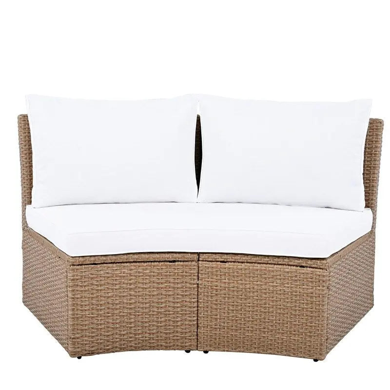 10-Piece Modular Half-Circular Outdoor Sectional Sofa In PE Rattan Wicker