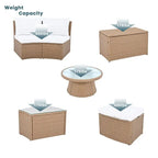 10-Piece Modular Half-Circular Outdoor Sectional Sofa In PE Rattan Wicker