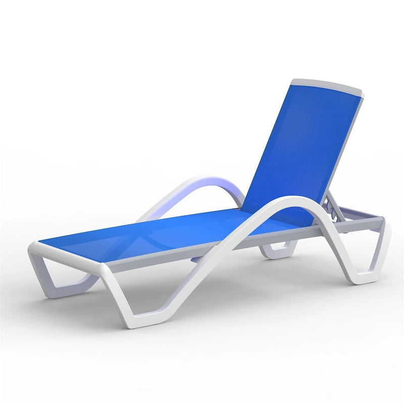GDFStudio - Patio Chaise Lounge Adjustable Aluminum Pool Lounge Chair with Arm, All-Weather for Outdoor