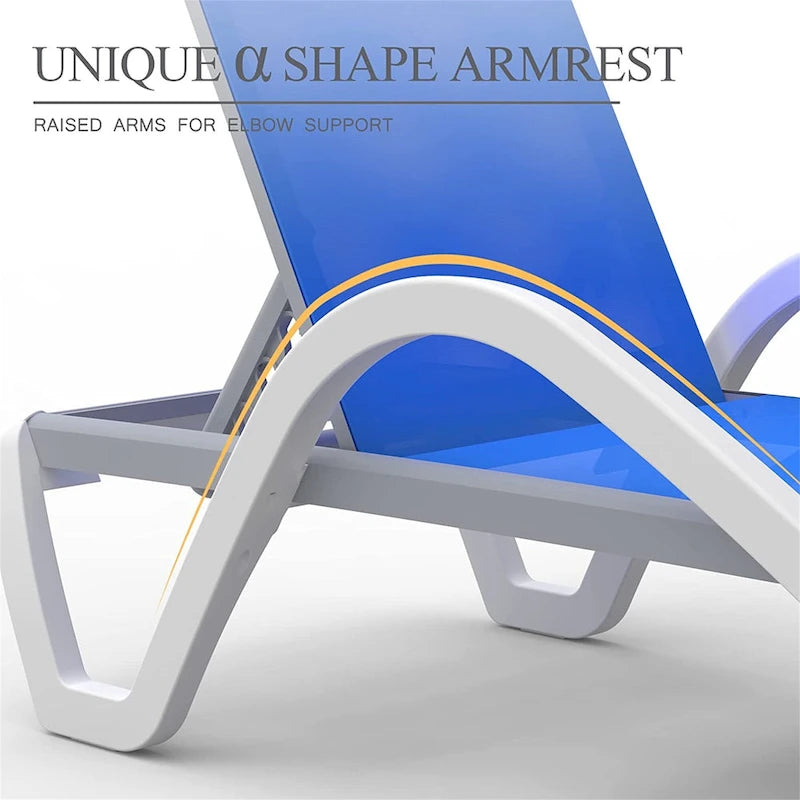 Patio Chaise Lounge Adjustable Aluminum Pool Lounge Chair