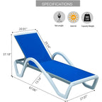 Patio Chaise Lounge Adjustable Aluminum Pool Lounge Chair