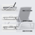 Patio Chaise Lounge Adjustable Aluminum Pool Lounge Chair