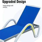 Patio Chaise Lounge Adjustable Aluminum Pool Lounge Chair
