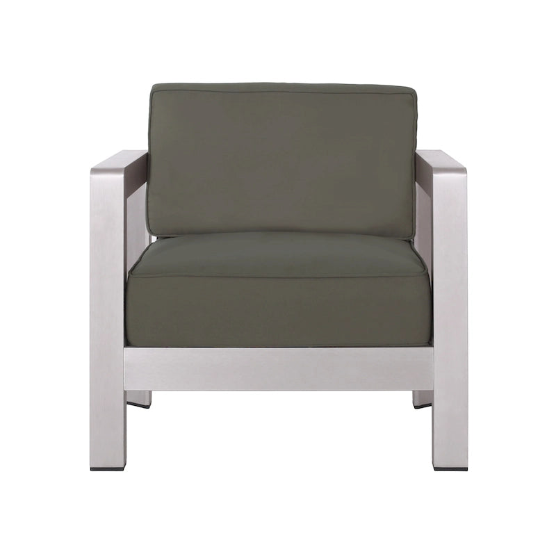 Aviara Outdoor Aluminum Club Chair with Cushions by Christopher Knight Home