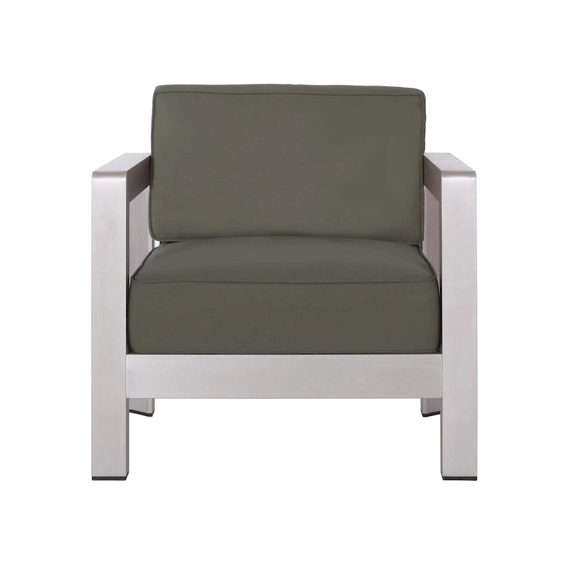 Aviara Outdoor Aluminum Club Chair with Cushions by Christopher Knight Home