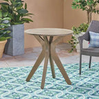 Arrigo Outdoor Acacia Wood and Wicker Bistro