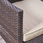 Arrigo Outdoor Acacia Wood and Wicker Bistro