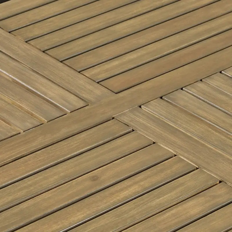 Shanter Outdoor Acacia Wood Dining with Mesh Seats