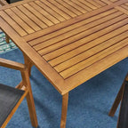 Shanter Outdoor Acacia Wood Dining with Mesh Seats