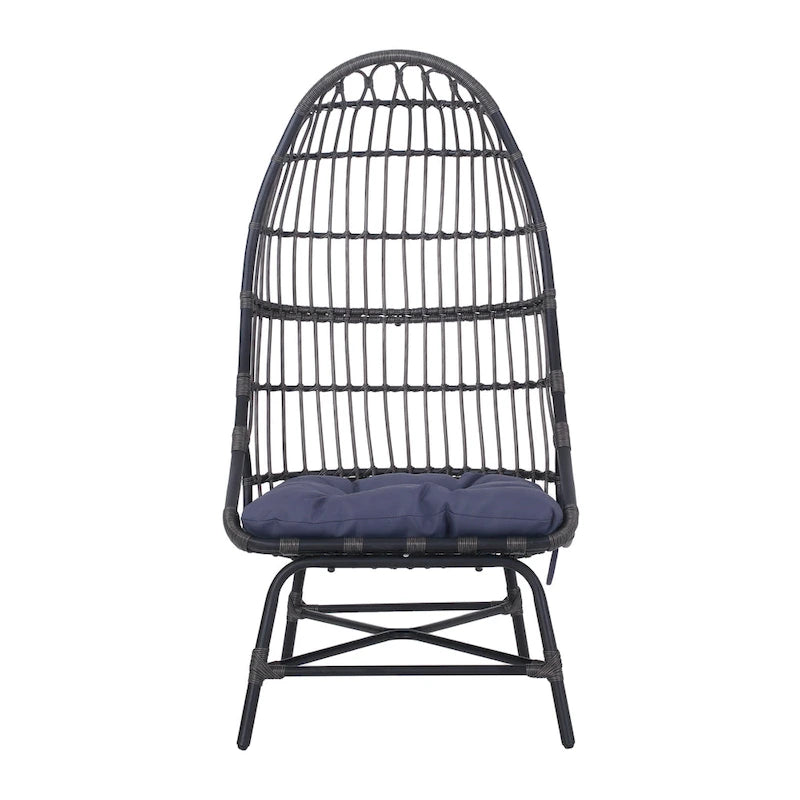 Naclerio Wicker Outdoor Basket Chair with Cushion by Christopher Knight Home