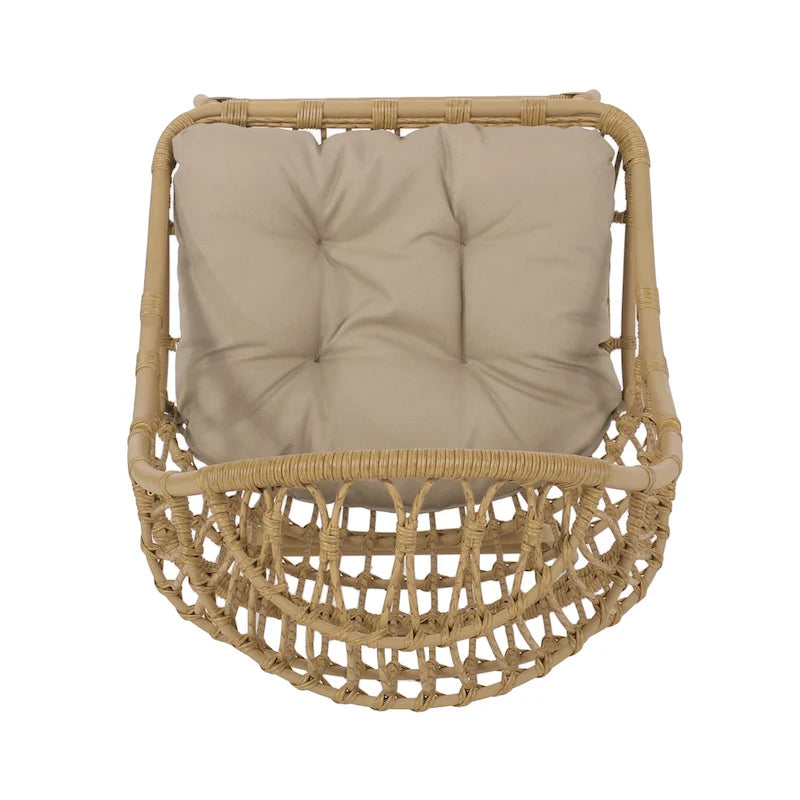 Naclerio Wicker Outdoor Basket Chair with Cushion by Christopher Knight Home