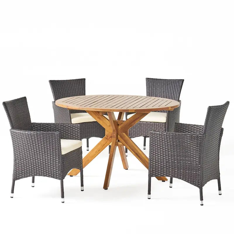 Cedros Wicker/Acacia Wood Outdoor Dining