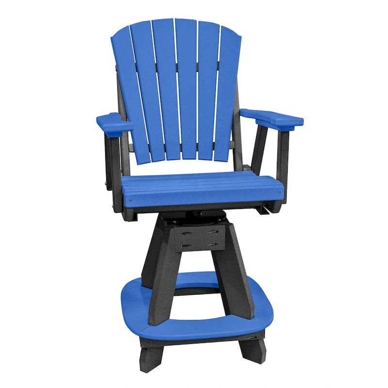 OS Home and Office Five Piece Round Counter Height Dining Set in Blue on a Black Base