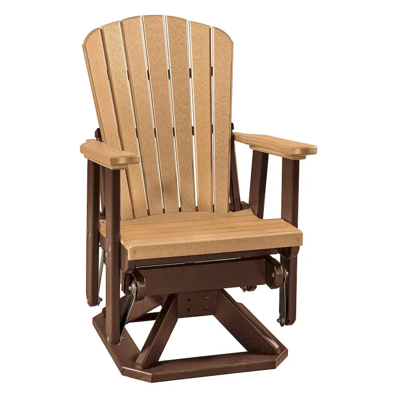 OS Home Model FanBack Swivel Glider in Cedar and Tudor Brown